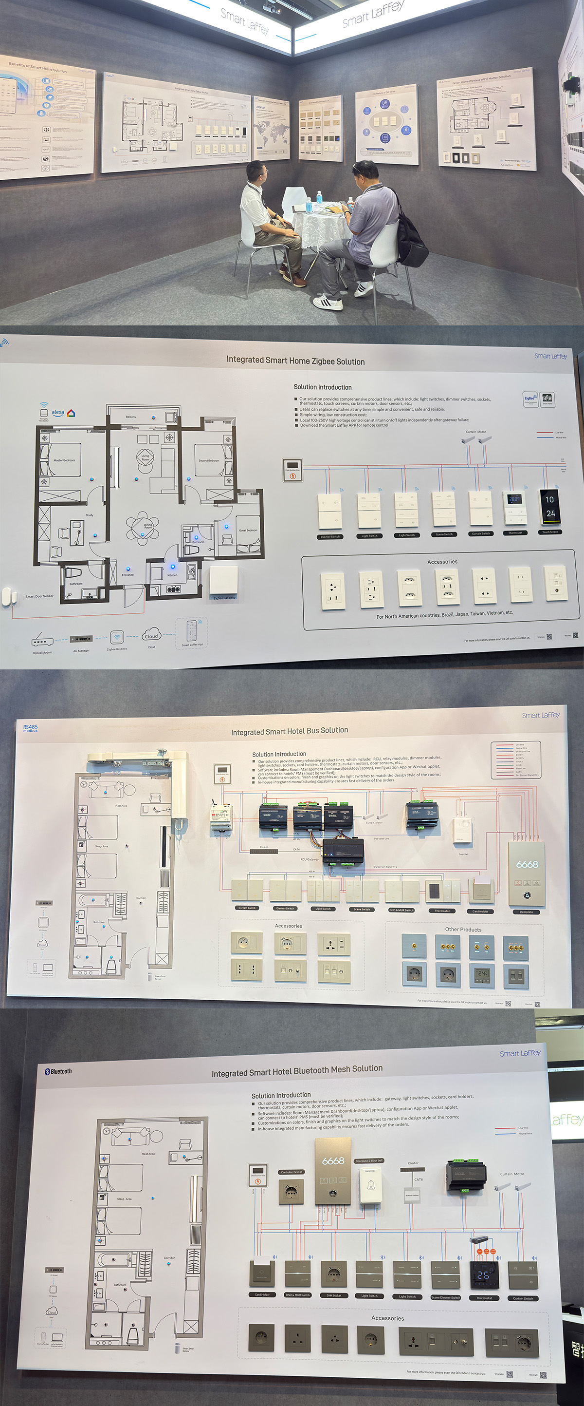 Smart Hotel and Home Solution of RS485, Zigbee, Buletooth protocol for smart panels