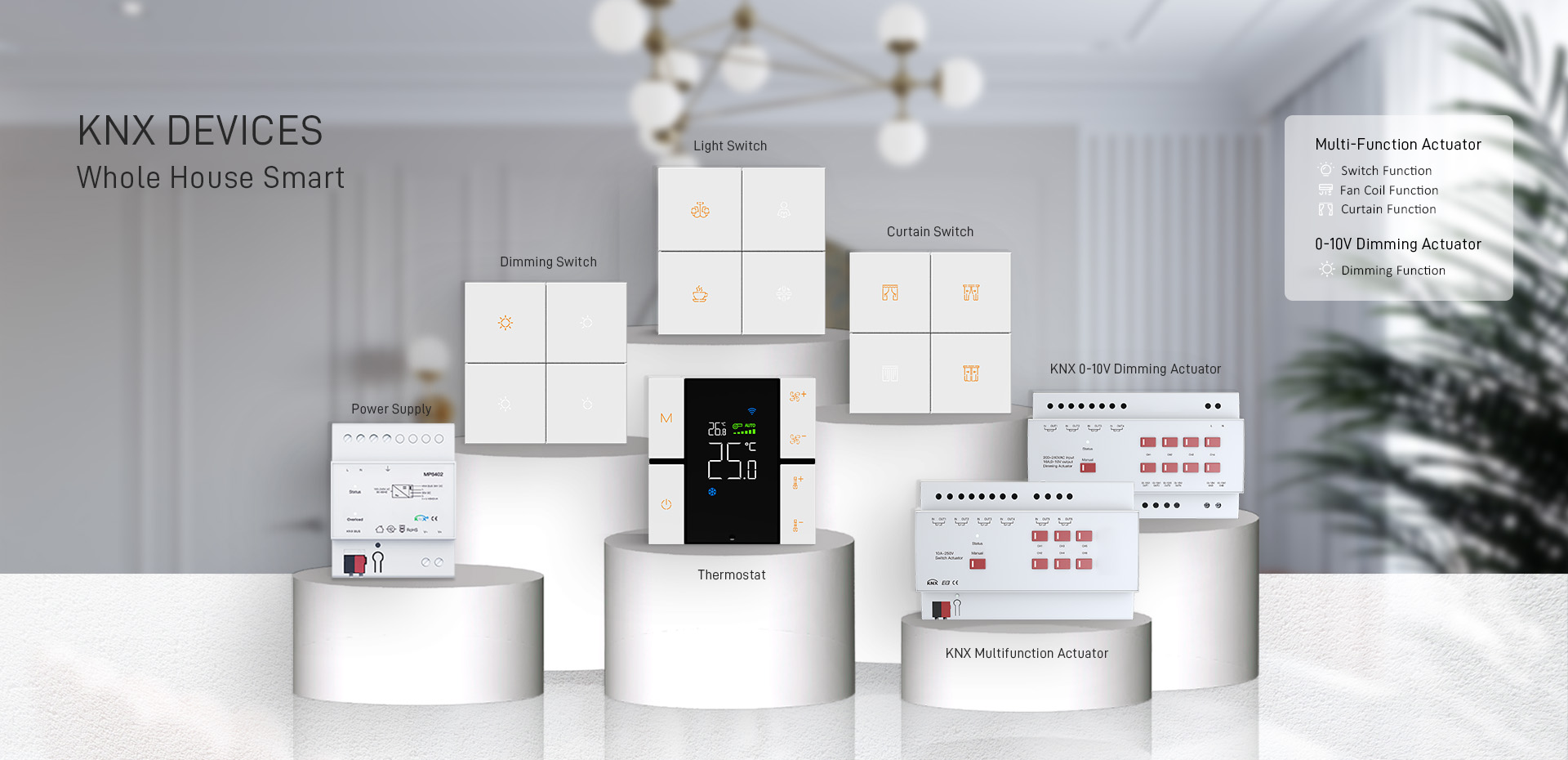 KNX automation smart devices for smart hotel, smart home, smart building